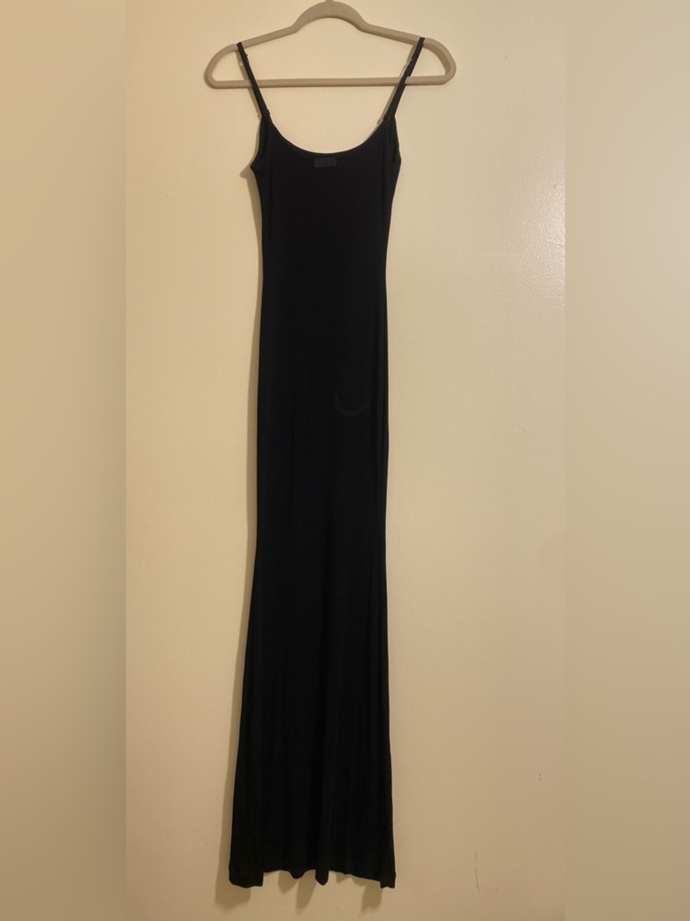 SKIMS LONG SLIP DRESS Black Spaghetti-Strap Maxi Gown. Size M - Picture 6 of 13